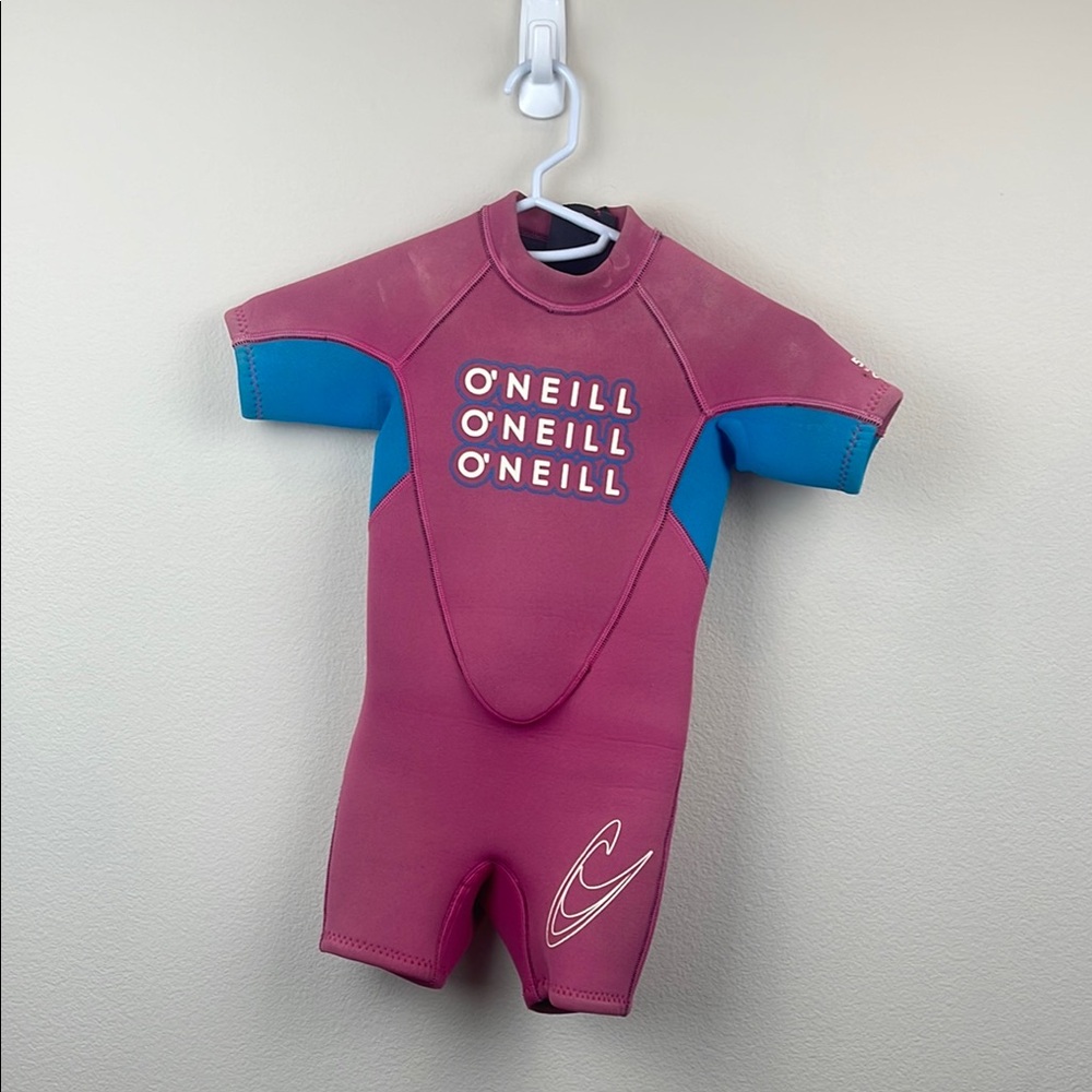 O'Neill Pink and Blue Rashguard Swimwear